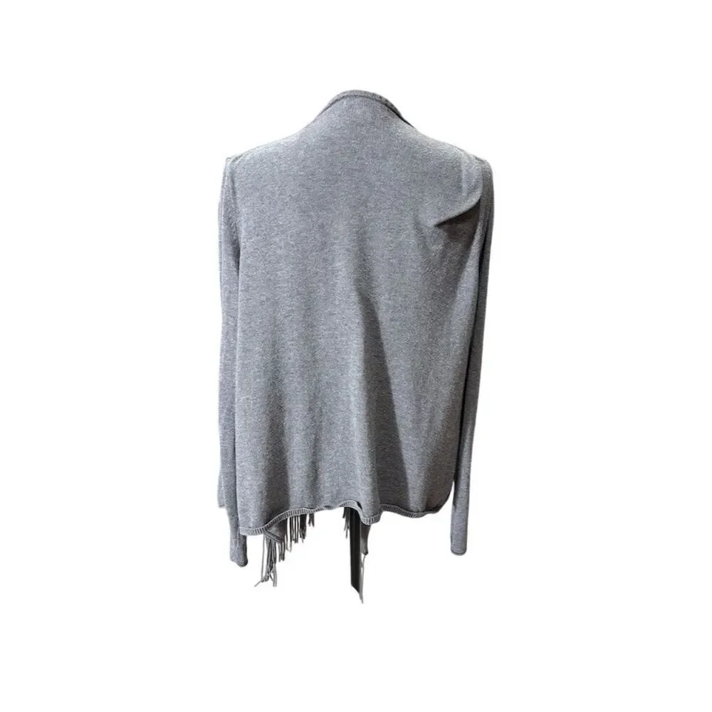 Banana Republic Women's XL Gray Fringe Open Front Cardigan Sweater - Picture 6 of 9